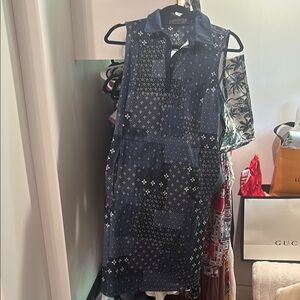 G/FORE Blue Sleeveless Polo Collar Golf Dress